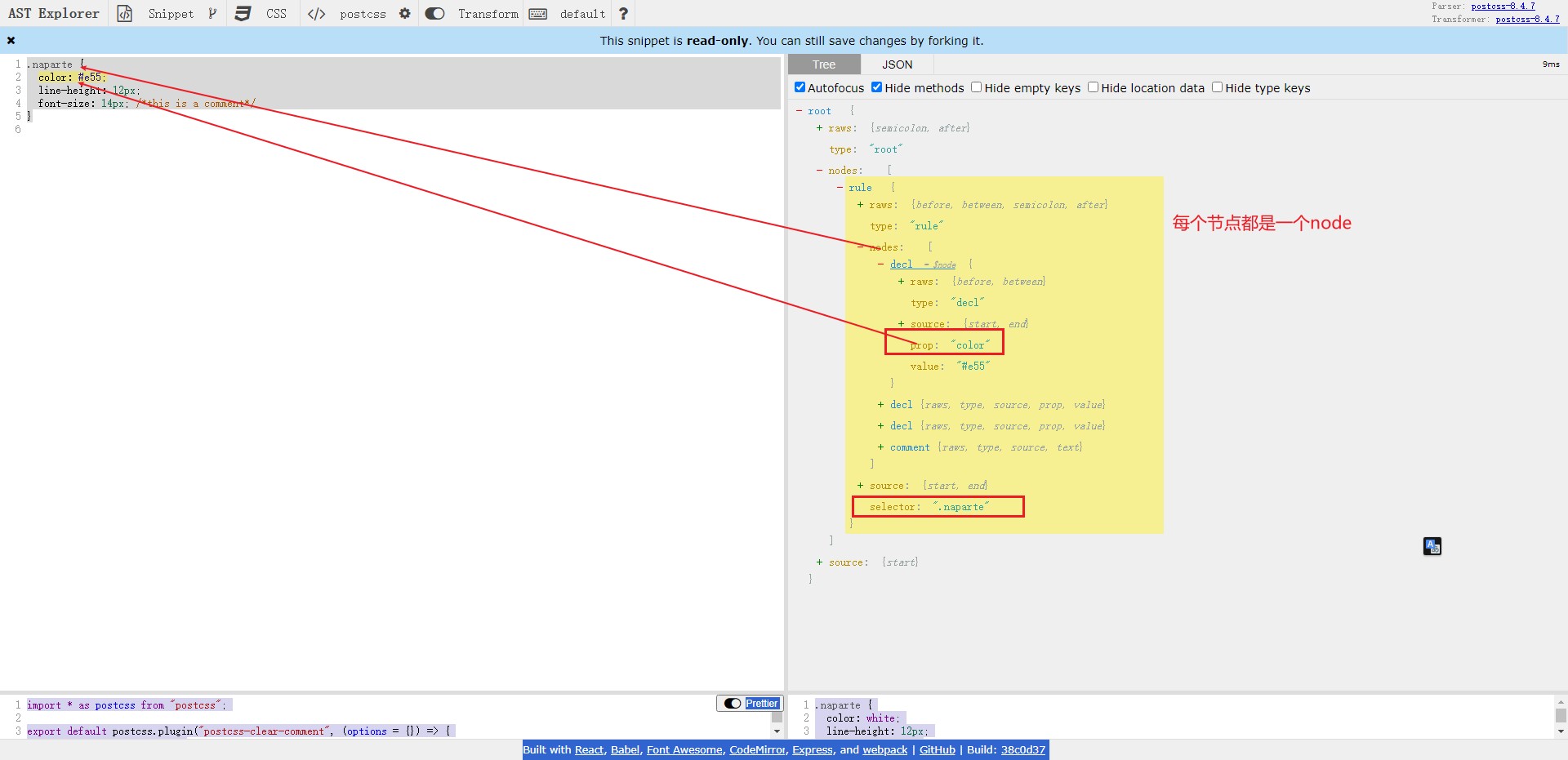 postcss ast